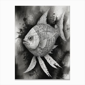 Fish In Black And White Canvas Print