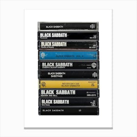 Black Sabbath Albums - Cassette Print Music Poster Canvas Print