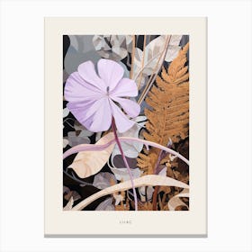 Flower Illustration Lilac 4 Poster Canvas Print