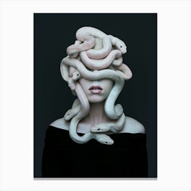 "Modern Myth: Futuristic Medusa Portrait" Canvas Print