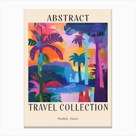 Abstract Travel Collection Poster Honolulu Usa 1 Canvas Print