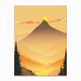 Misty Mountains Vertical Composition In Yellow Tone 43 Canvas Print