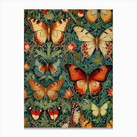 William Morris Butterflies And Flowers 1 Canvas Print