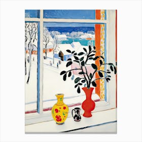The Windowsill Of Troms   Norway Snow Inspired By Matisse 4 Canvas Print