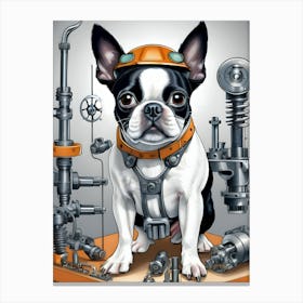 Boston Terrier-Reimagined 70 Canvas Print