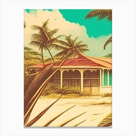 Andros Island Bahamas Vintage Sketch Tropical Destination Canvas Print