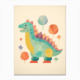 Colourful Dinosaur Nodosaurus 3 Canvas Print