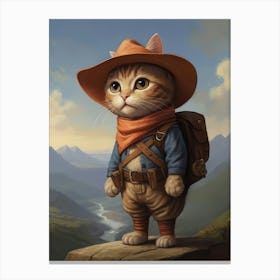 Cat with A Hat Explorer Canvas Print