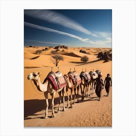 Camels In The Desert 1 Canvas Print