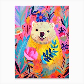 Bear In Bloom, Matisse Inspired Canvas Print