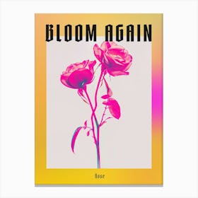 Hot Pink Rose 2 Poster Canvas Print