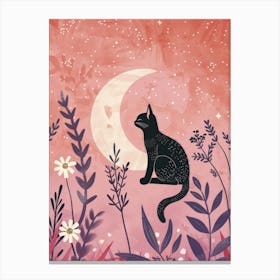 Cat In The Moonlight 1 Canvas Print