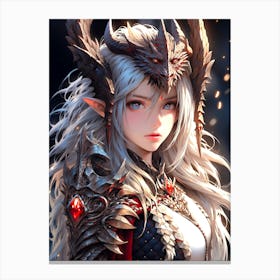 Demon Girl With Horns Canvas Print