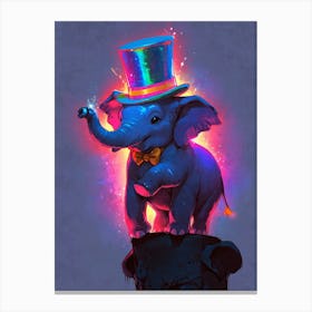 Elephant In A Top Hat 2 Canvas Print