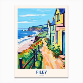 Filey England Uk Travel Poster Canvas Print