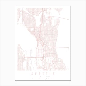 Seattle Washington Light Pink Minimal Street Map Canvas Print