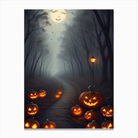 Witch With Pumpkins 5 Canvas Print