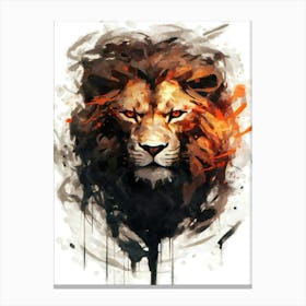 Aesthetic Abstract Watercolor Lion Canvas Print