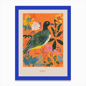 Spring Birds Poster Coot 2 Canvas Print