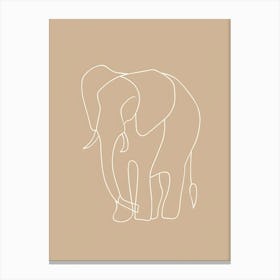 Elephant Line Drawing - Boho, Line Art Canvas Print