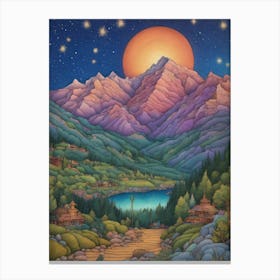 Night In The Mountains Canvas Print