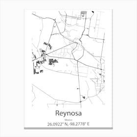 Reynosa,Mexico Minimalist Map Canvas Print