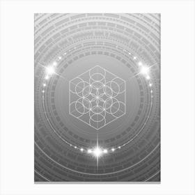 Geometric Glyph in White and Silver with Sparkle Array n.0070 Canvas Print