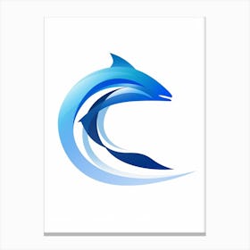 Dolphin Minimalist Abstract 4 Canvas Print