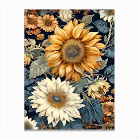 Sunflowers Wallpaper Canvas Print