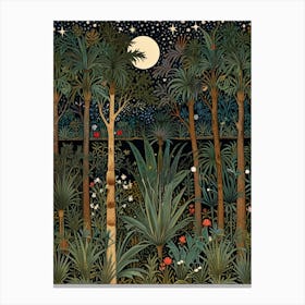 William Morris Night In The Jungle 1 Canvas Print