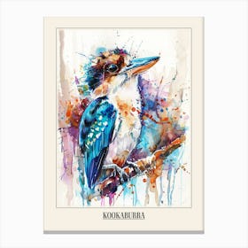 Kookaburra Colourful Watercolour 1 Poster Canvas Print