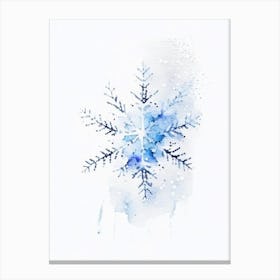 Irregular Snowflakes, Snowflakes, Minimalist Watercolour 2 Canvas Print