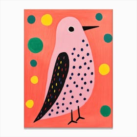Pink Polka Dot Hummingbird Canvas Print