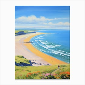 A Painting Of Rhossili Bay, Swansea Wales 2 Canvas Print