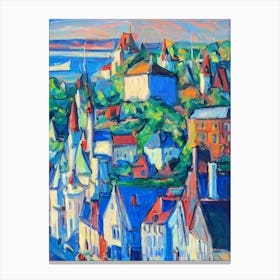 Port Of Quebec City Canada Abstract Block harbour Canvas Print