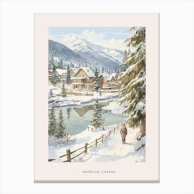 Vintage Winter Poster Whistler Canada 1 Canvas Print