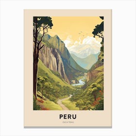 Inca Trail Peru 2 Vintage Hiking Travel Poster Canvas Print