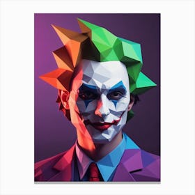 Joker Portrait Low Poly Geometric (15) Canvas Print