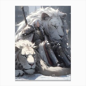White Lions Canvas Print