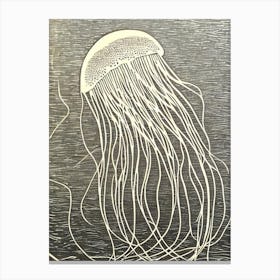 Granrojo Jellyfish Linocut Canvas Print
