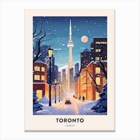 Winter Night  Travel Poster Toronto Canada 1 Canvas Print