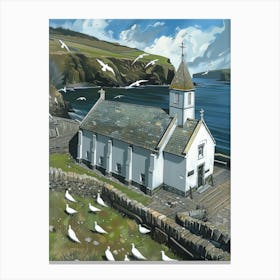 Church On The Beach 1 Canvas Print