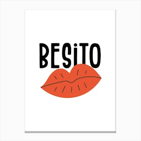 Printable Besitos Kiss Poster, Valentine's Day Wall Art, Love Gift for Her, French Language Decor, Emily in Paris Canvas Print