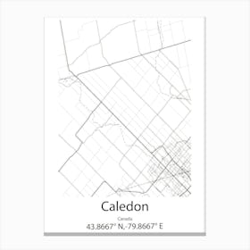 Caledon,Canada Minimalist Map Canvas Print