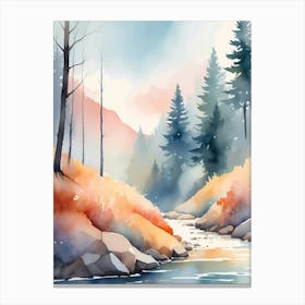 Watercolor Landscape Painting 46 Canvas Print