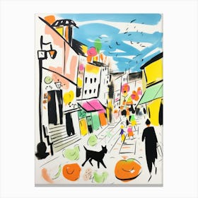 The Food Market In Porto 3 Illustration Canvas Print