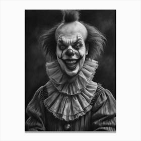 The Clown in the Dark Creepy Freaky Clown Canvas Print