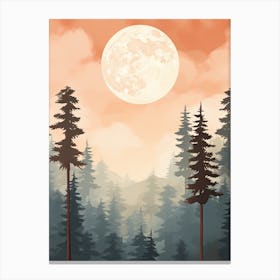 Watercolour Of Olympic National Forest   Washington Usa 1 Canvas Print