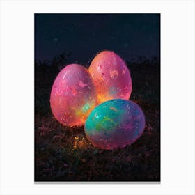 Glow In The Dark Easter Eggs Canvas Print