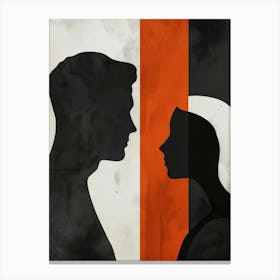 Man And Woman Silhouettes Canvas Print